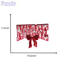 Patch d'infirmière brodé de paillettes de chenille de 10.6 pouces fait à la main Patch d'infirmière nœud en tissu thermocollant vêtements chapeaux vêtements Logos personnalisés