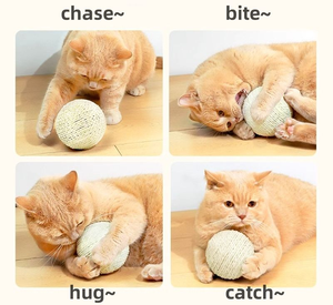 Palla di Erba Gatta Naturale, Giocattolo Interattivo Sicuro per Gatti da Interno e Gattini, Anti-Noia, Alta Reattività, Accessorio per Esercizio e Divertimento - Product Image 2