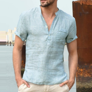 DFU0180 Camisas de Lino de Verano con Mangas Cortas - Product Image 5