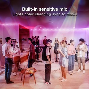 24V-16D-10M*2 5050 <b>RGB</b> Music Sync Built-in Copper IP20 Home Club Bar Decor Smart LED Strip Lights 24-Key Remote <b>Control</b> - Product Image 5