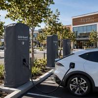 Housse de protection pour borne de recharge EV Grid-Guard 100 % étanche en bâche PVC avec logo personnalisé pour conditions météorologiques extrêmes
