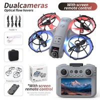 Mini-drone YX K100max à flux optique, double caméra, protection intégrale, éclairage, quadrirotor GT3 avec écran 2,4 pouces pour jeunes
