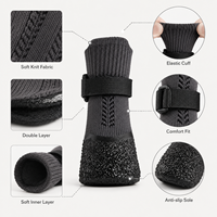 Chaussettes pour chiens et chats, chaudes, antidérapantes, à double couche, avec semelle à points en caoutchouc, douces, respirantes, en tricot, pour la marche en intérieur, soin des pattes, chaussettes avec logo personnalisé
