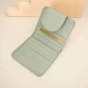 Portefeuille court RFID AndoBag pour homme et femme, en cuir de vache véritable, portefeuille à trois volets tendance, porte-cartes, porte-monnaie à fermeture éclair 1824-1834 - Product Image 4