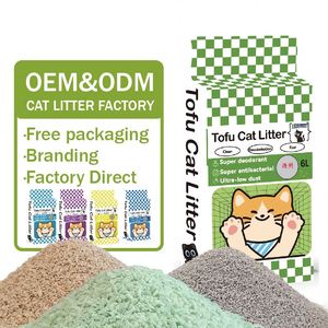 Arena para Gatos de Tofu Triturado, Control Natural del Olor, Aglutinante, Ligera, Segura para Mascotas - Product Image 1