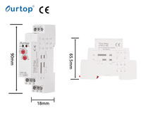 Relais de temporisation réglable LED étanche 1/2 SPDT Rail DIN Ultra large plage de tension 12-240V AC/DC Relais de temporisation de mise sous tension