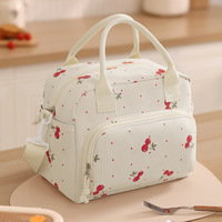 Sac à main en velours côtelé de haute qualité, sac à déjeuner, sac à bento pour étudiant, sac de pique-nique isotherme