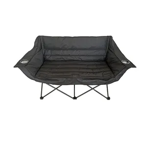 Easy Carrying Outdoor King Size 2 Seater Folding Moon Chair With Cup Holder