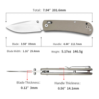 Couteau de poche pliant personnalisé de qualité industrielle Santin Finish D2 avec lame en acier inoxydable AUS-8, pointe tombante et manche en G10 pour le camping en extérieur