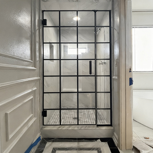 Cabina de Ducha Independiente sin Marco Personalizada OEM, Mampara de Puerta Corredera de Vidrio Templado de 8 mm, Suministro Directo de Fábrica - Product Image 1