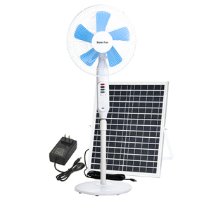 พัดลมตั้งโต๊ะขนาดเล็กแบบพกพา DC/AC พร้อมไฟ LED สำหรับกลางคืน รุ่น LD-1214 พัดลมพลังงานแสงอาทิตย์ - Product Image 1