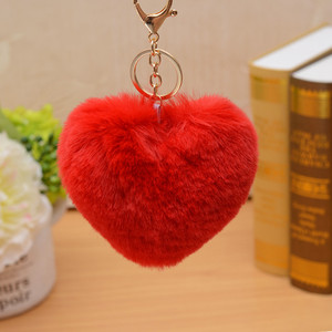 Belle <span class=keywords><strong>peluche</strong></span> <span class=keywords><strong>porte</strong></span>-clés en forme de <span class=keywords><strong>coeur</strong></span> lapin fourrure <span class=keywords><strong>porte</strong></span>-clés mignon pom pom <span class=keywords><strong>porte</strong></span>-clés - Product Image 6