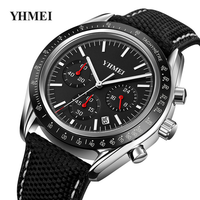 Popular Brand Watches Men's Wrist Sports Chronograph Design Quartz Watches Waterproof Date Leather Clock Men's Luxury Watches