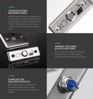 Bouton de sortie intelligent en acier inoxydable CMD-214M moderne et durable pour portes automatiques, avec panneau de commande et installation par vis