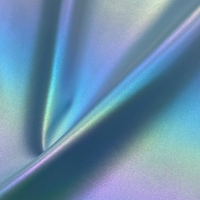 Tissu en cuir PU holographique, cuir synthétique laser irisé pour sacs
