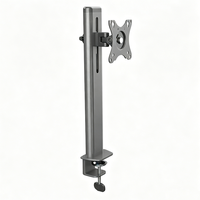 Support d'écran unique autoportant ergonomique réglable en hauteur, bras de moniteur VESA, construction en acier et plastique, personnalisable