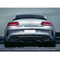 Kit de Diffuseur Arrière C43 C63 AMG et Embouts d'Échappement Argentés pour Mercedes Benz Coupé Classe C W205 2 Portes 2015-2021