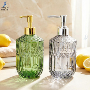 Flacone ricaricabile per shampoo, dispenser <span class=keywords><strong>in</strong></span> <span class=keywords><strong>vetro</strong></span> per sapone <span class=keywords><strong>liquido</strong></span> e dispenser per schiuma con pompa oro e argento - Product Image 3