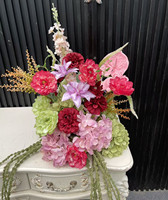 Boule de fleurs artificielles personnalisée PPS, rose, verte, marron, multicolore, pour décoration de table de mariage et événements