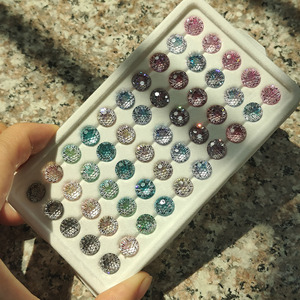 All'ingrosso di forma rotonda colorato placcatura di colore pietre speciali fuochi d'artificio taglio pietra di zirconi cubici sciolti - Product Image 5