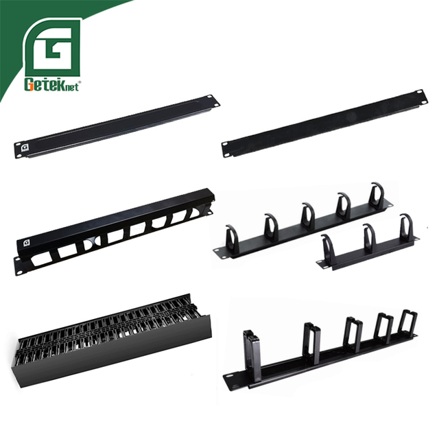 Geteknet 1U Vertical Horizontal Network Server Rack Manager Plastic Cable Organizer Management Arm with Cable-organizer Set