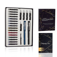 Ensemble de calligraphie ensemble de stylos de calligraphie 25 ensembles 5 plumes différentes 16 cartouches d'encre stylos enfants étudiants adultes débutants