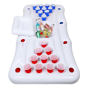 Biểu tượng tùy chỉnh hồ bơi Inflatable bia Pong Float/Inflatable Trắng hồ bơi phòng chờ bia Pong - Product Image 1