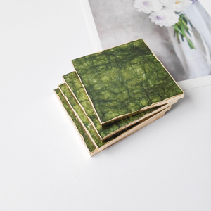 Accesorios de decoración de mesa natural, posavasos de cristal de <span class=keywords><strong>jade</strong></span> Xiuyan cuadrado verde, alfombrilla de mesa - Product Image 1