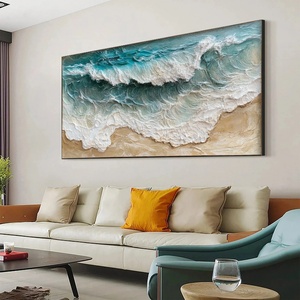 Obra de Arte Abstracta de Olas del Mar, Decoración Contemporánea para Pared, Pintura en Lienzo Hecha a Mano, Pintura al Óleo Texturizada, Decoración de Interiores - Product Image 4