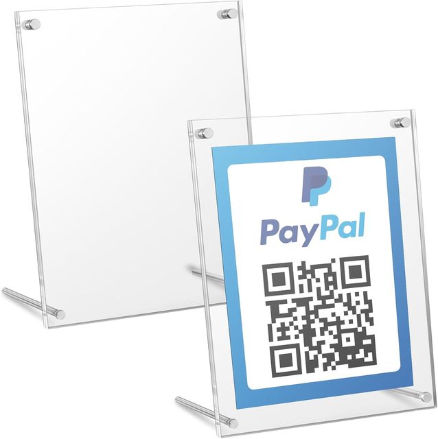 Factory Customized Modern Portable Clear Acrylic NFC Stand Table Display for QR Code Signs and Restaurant Menus
