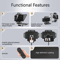 Téléprompteur Pliable pour Appareil Photo Reflex Numérique, Tablette, Smartphone, avec Télécommande, Téléprompteurs Mobiles