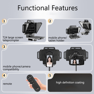 Teleprompter Pieghevole Portatile per Fotocamera DSLR, Tablet e Smartphone con Telecomando - Product Image 5