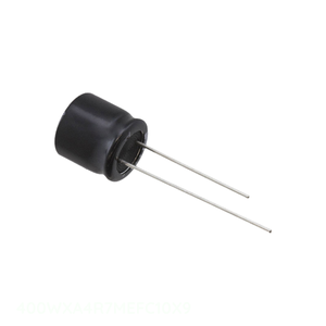 Condensador de Aluminio Original CAP ALUM 4.7UF 20% 400V RADIAL 400WXA4R7MEFC10X9 4.7 uF de Montaje a Través de Orificio - Product Image 1