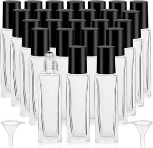 Luxury Custom OEM/ODM Screen Printing Square Round Roller for Packaging Eye Cream <b>Perfume</b> Oil Glass Roll Bottle - Product Image 2