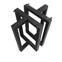 Table à manger triangulaire moderne en acier au carbone sur mesure avec pieds de table, support et cadre de table basse/bureau