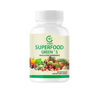 Vegan Super Greens Capsules with Ashwagandha Immune Support with All Natural Improve Digestion, Boost Energy Detox Pills