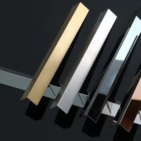 Profilé de carrelage en forme de L à 90 degrés avec miroir doré Garniture de mur et de sol en acier inoxydable pour accessoire décoratif d'escalier