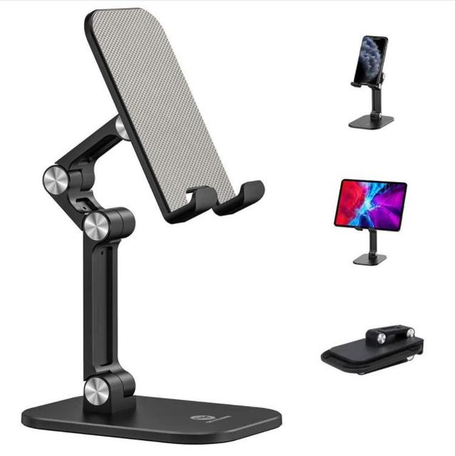 High Quality Aluminum Alloy Mobile Stand and Holder for iPad Tablet Smartphone With Desk Usage and Adjustment Feature
