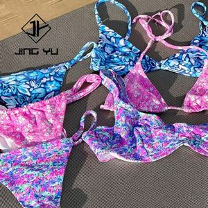Bikini en string OEM, impression personnalisée double face, tissu recyclable, maillot de bain bikini deux pièces - Product Image 2