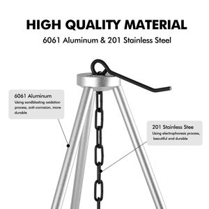 Trépied de camping KingGear en aluminium pour voyages en plein air, 3 sections, support pour <span class=keywords><strong>feu</strong></span> de joie, grille portable, support pour pot suspendu - Product Image 2