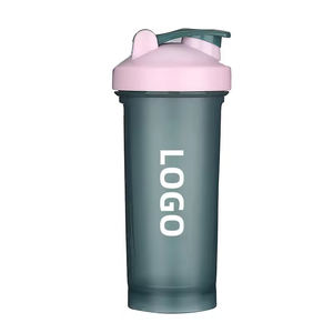 600 मिलीलीटर कस्टम लोगो खेल जिम प्लास्टिक प्रोटीन पाउडर शेकर पानी की बोतल - Product Image 3