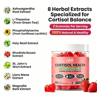 Compléments de Cortisol pour Femmes Sans Sucre Ashwagandha Magnésium Folate B12 15 en 1 Gummies au Cortisol