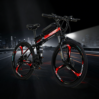 Directement de l'usine |   Vélo de montagne électrique pliable au lithium-ion, batterie centrale 36V 10.5Ah, 21 vitesses, cadre en acier haute teneur en carbone, 26 pouces