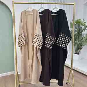 Sharut 2025 Abito Musulmano Turco per Eid Ramadan, Kimono Modesto per Ragazze, Abaya Dubai con Ricami in Crepe Palestinese - Product Image 2