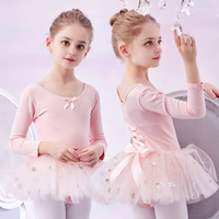 Nouveau conçu à manches courtes à manches longues Ballet danse justaucorps pour les filles Gym justaucorps robe de danse pour les tout-petits enfants filles