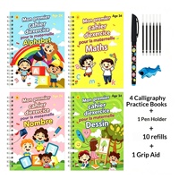 Cuaderno de práctica de caligrafía con ranuras para transición de preescolar a primaria, edición francesa transfronteriza, papel para control del uso del lápiz para estudiantes
