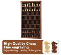 Jeu d'échecs mural géant personnalisé en bois, jeu d'échecs complet avec pièces d'échecs sculptées, plateau de rangement, vitrine
