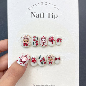 <span class=keywords><strong>Uñas</strong></span> Postizas Acrílicas de Navidad con Diseño de Santa Claus, de Alta Calidad, Hechas a Mano, de Cobertura Completa, de Lujo - Product Image 3