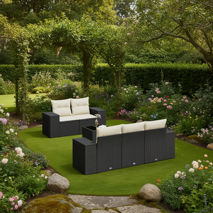 Modular Black PE Rattan Garden <b>Sofa</b> <b>Set</b> Elegant Outdoor Furniture Collection - Product Image 2