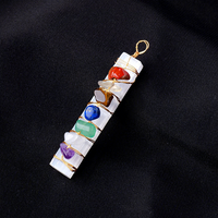 Pendentif en cristal naturel de quartz clair à pointe unique, en forme de copeaux de gypse arc-en-ciel, collier de yoga, chaîne de pull
